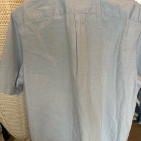 croft barrow Easy Care 100% Cotton Baby Blue Dress Shirt Short Sleeve Sz M 15-16 - Picture 4 of 14
